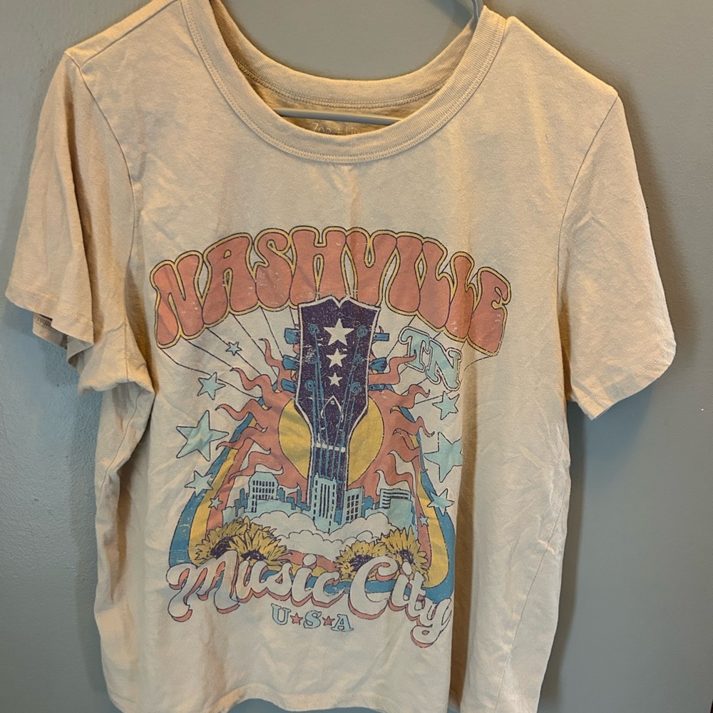 Zoe + Liv Cream Nashville Music City Graphic Tee